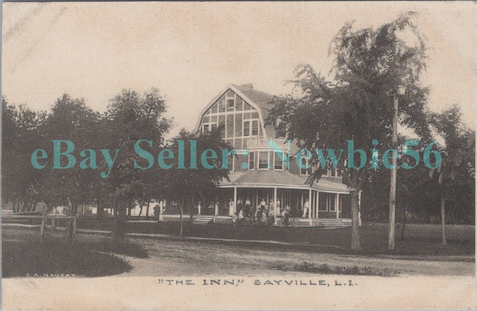 Sayville LI NY - THE INN HOTEL - Postcard Bicycles