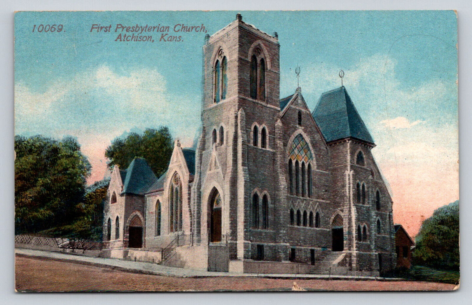 c1910s First Presbyterian  Church Atchison Kansas P808
