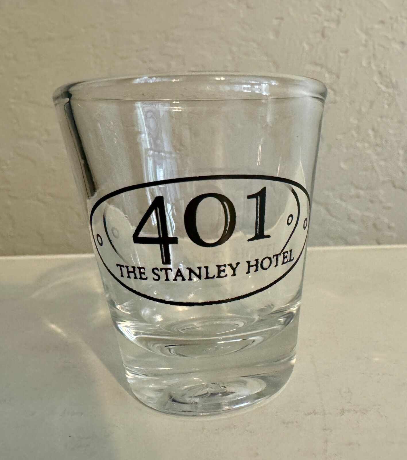 Stanley Hotel Haunted Room 401 Shot Glass in Estes Park, CO - \