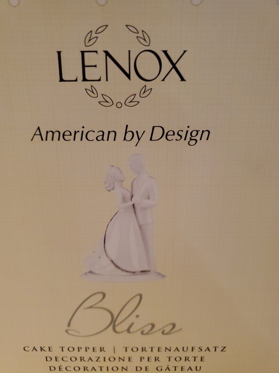 Lenox Bliss Cake Topper Bride & Groom Figurine New in Box