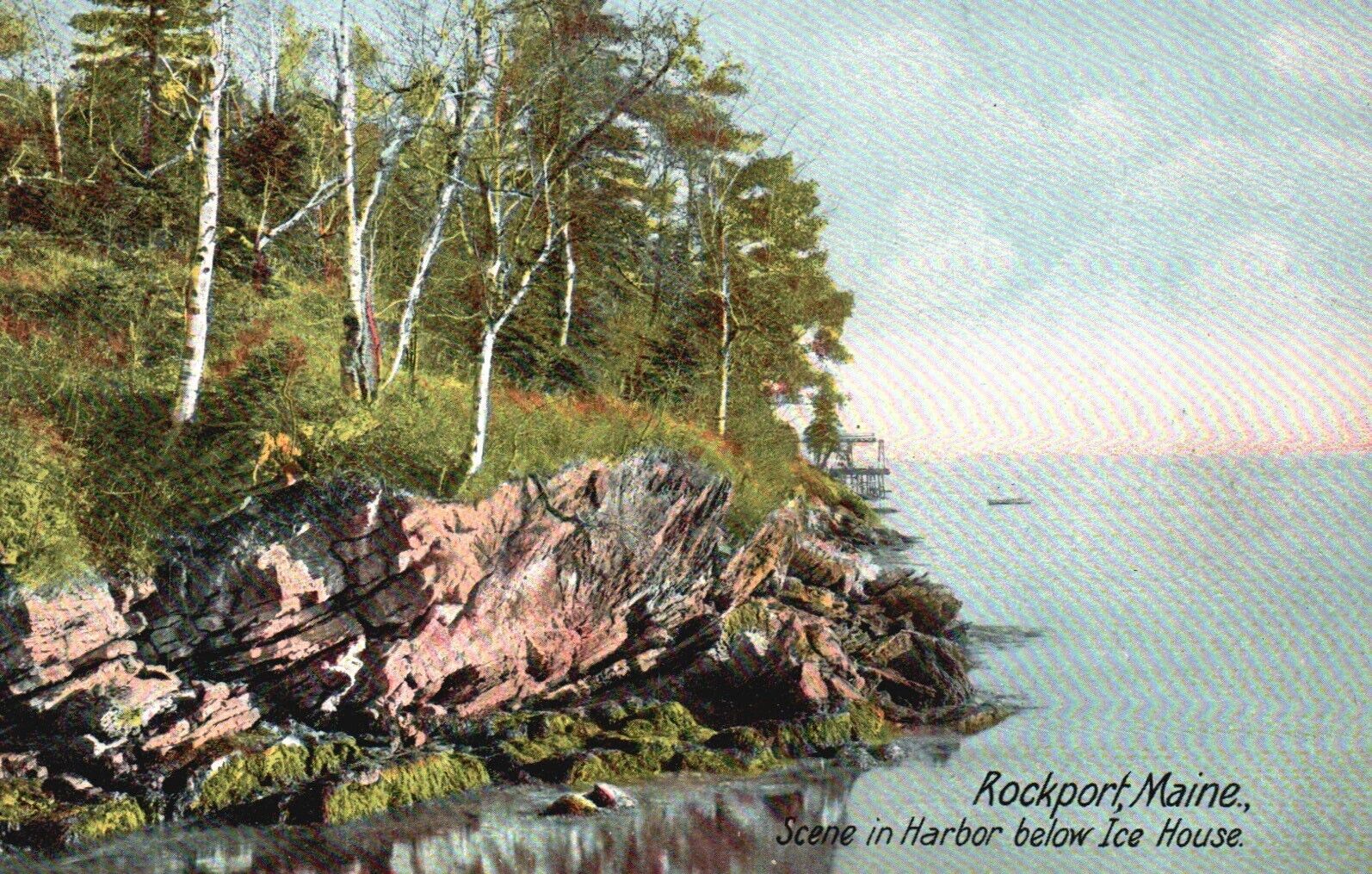 Rockport, Maine, ME, Scene in Harbor below Ice House, Vintage Postcard e6029