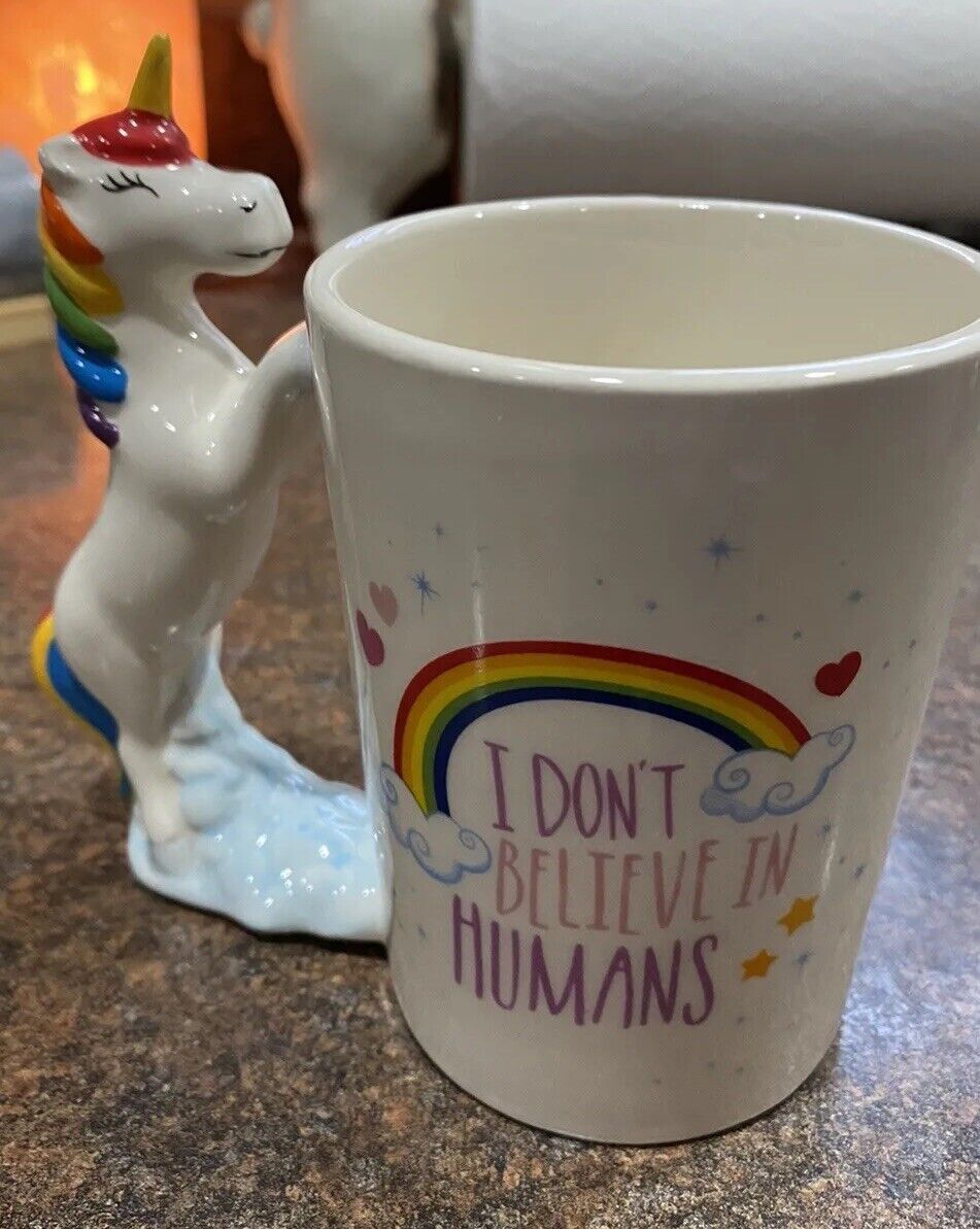 Unicorn Coffee Mug Ceramic 3D Hand Painted 