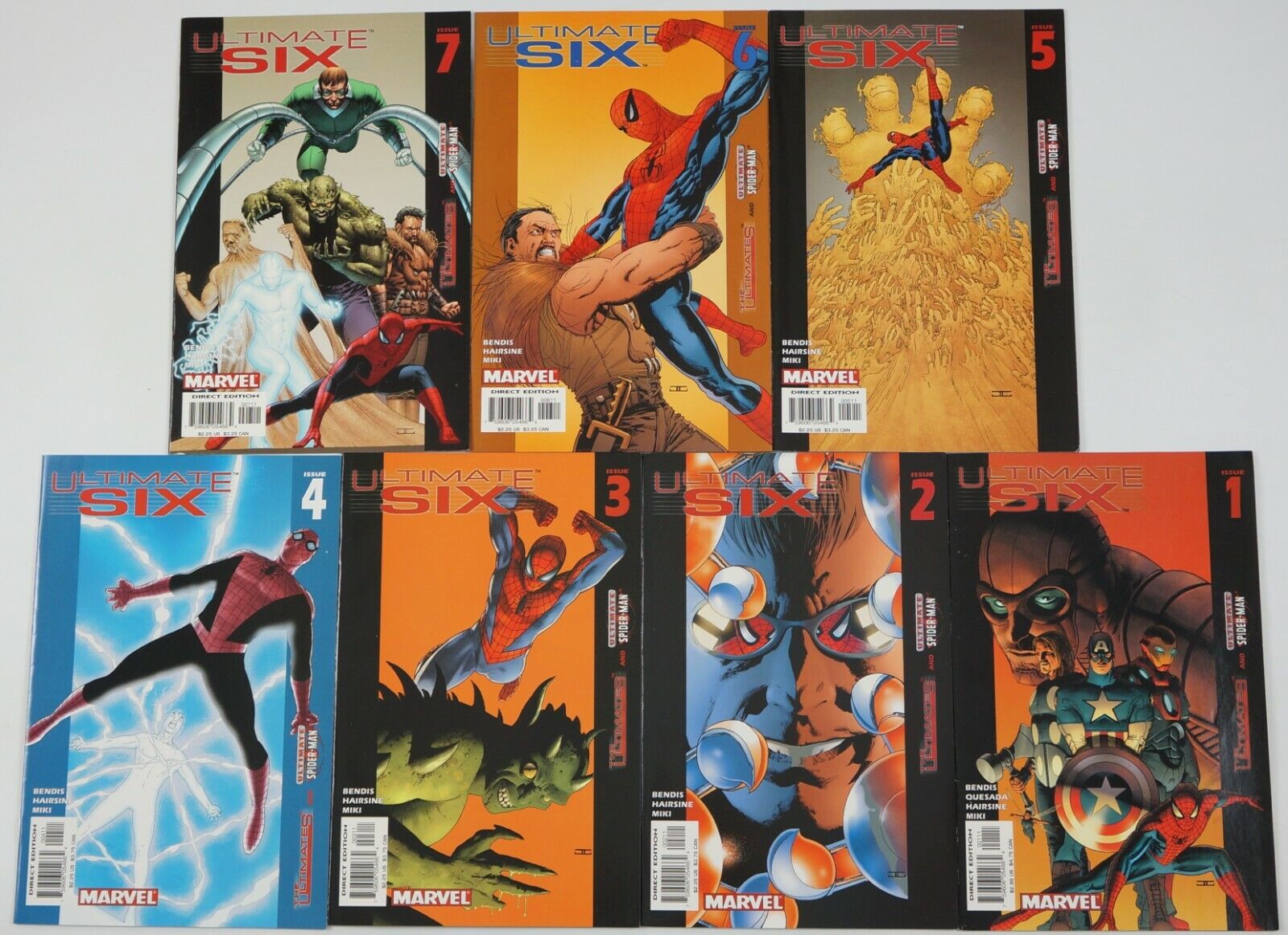 Ultimate Six #1-7 VF/NM complete series - Spider-Man Sinister Six - Bendis set