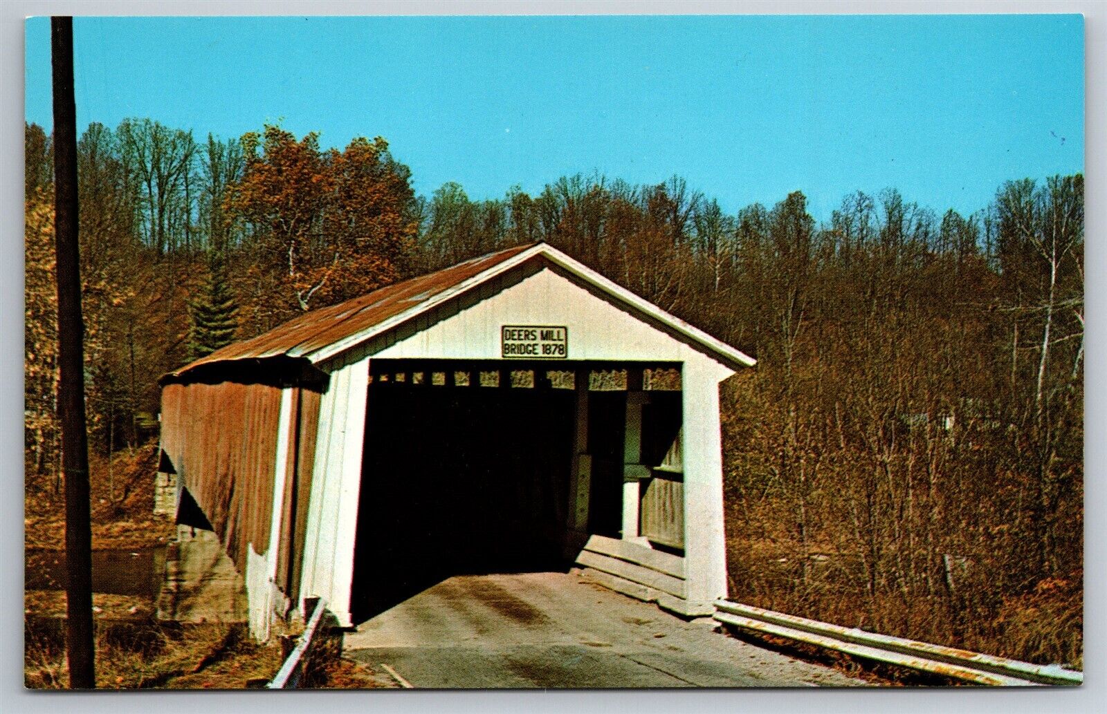 Montgomery County Deer\'s Mill Bridge Covered IN C1960\'s Postcard U6