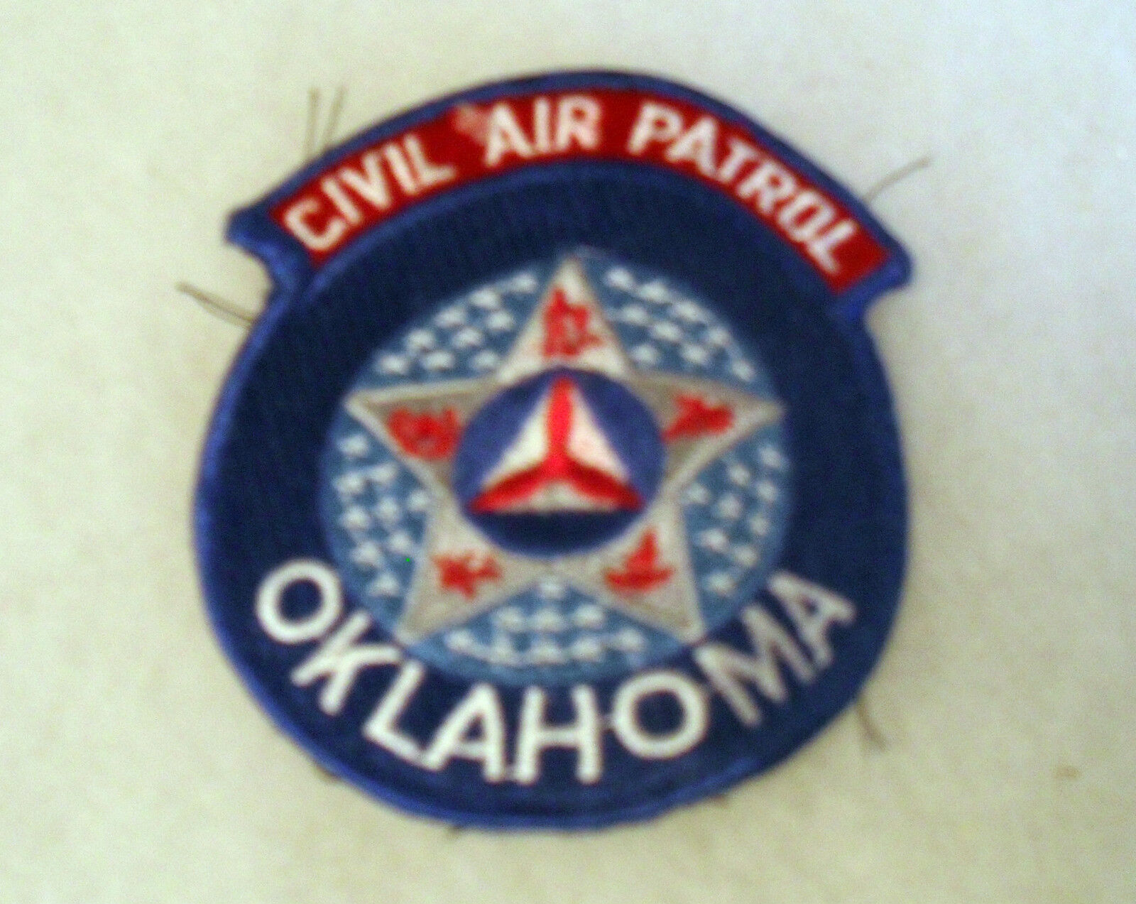 1980\'S OKLAHOMA CIVIL AIR PATROL PLASTIC BACK WITH MERROWED EDGE 