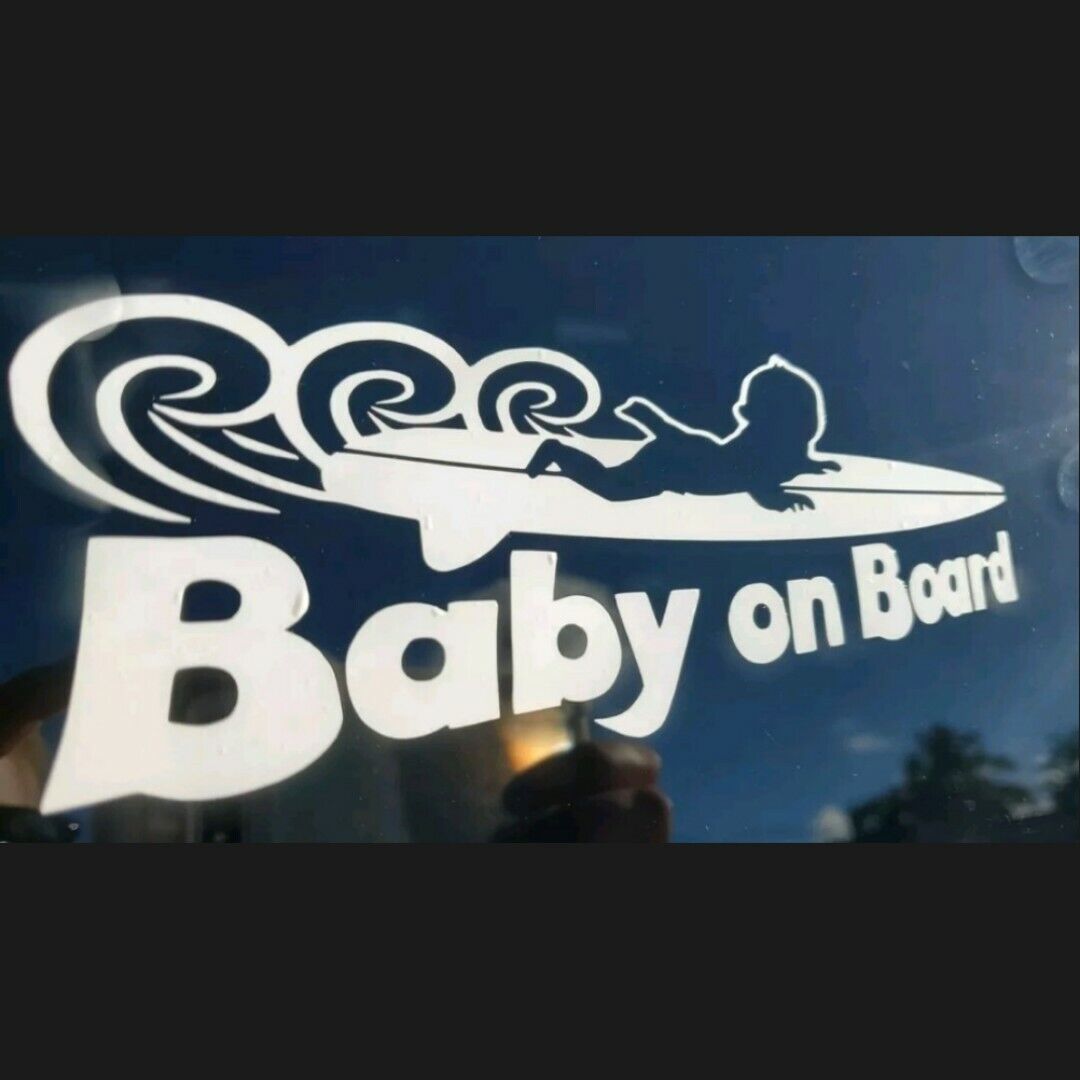 BABY ON BOARD DECAL STICKER NEW CAR TRUCK SURF BOARD SURFER BEACH 3