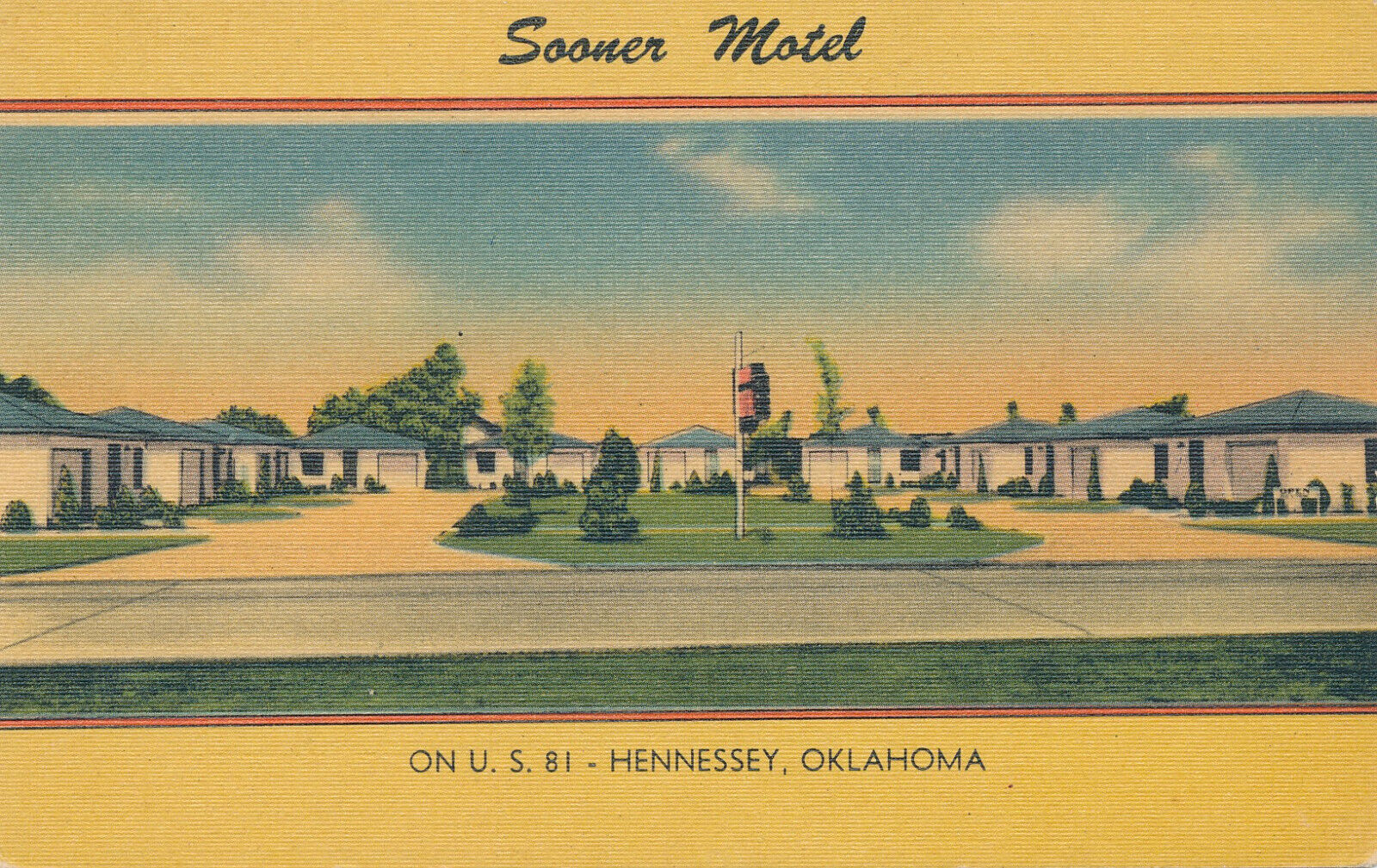 Unmailed Sooner Motel Hennessey Oklahoma OK #163