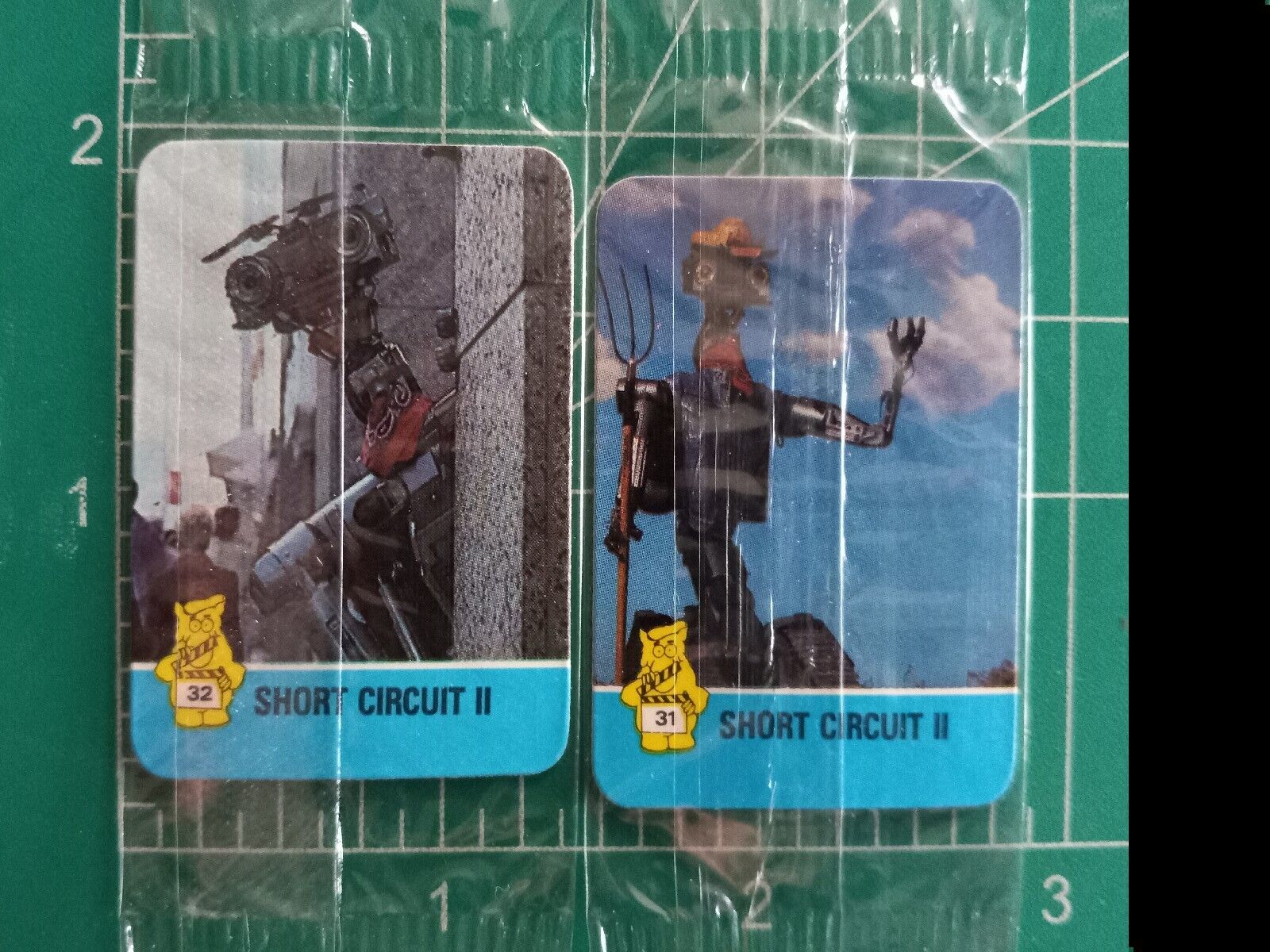 (2) 1988 HOSTESS movie actor card SHORT CIRCUIT II NUMBER 5