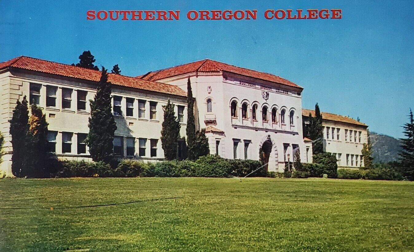 Southern Oregon College Churchhill Hall Ashland OR Postcard 