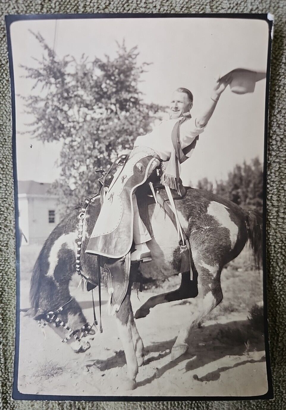 Bucking Bronco ~ Incredible Vintage Rodeo Photo Horse Cowboy ~1930s