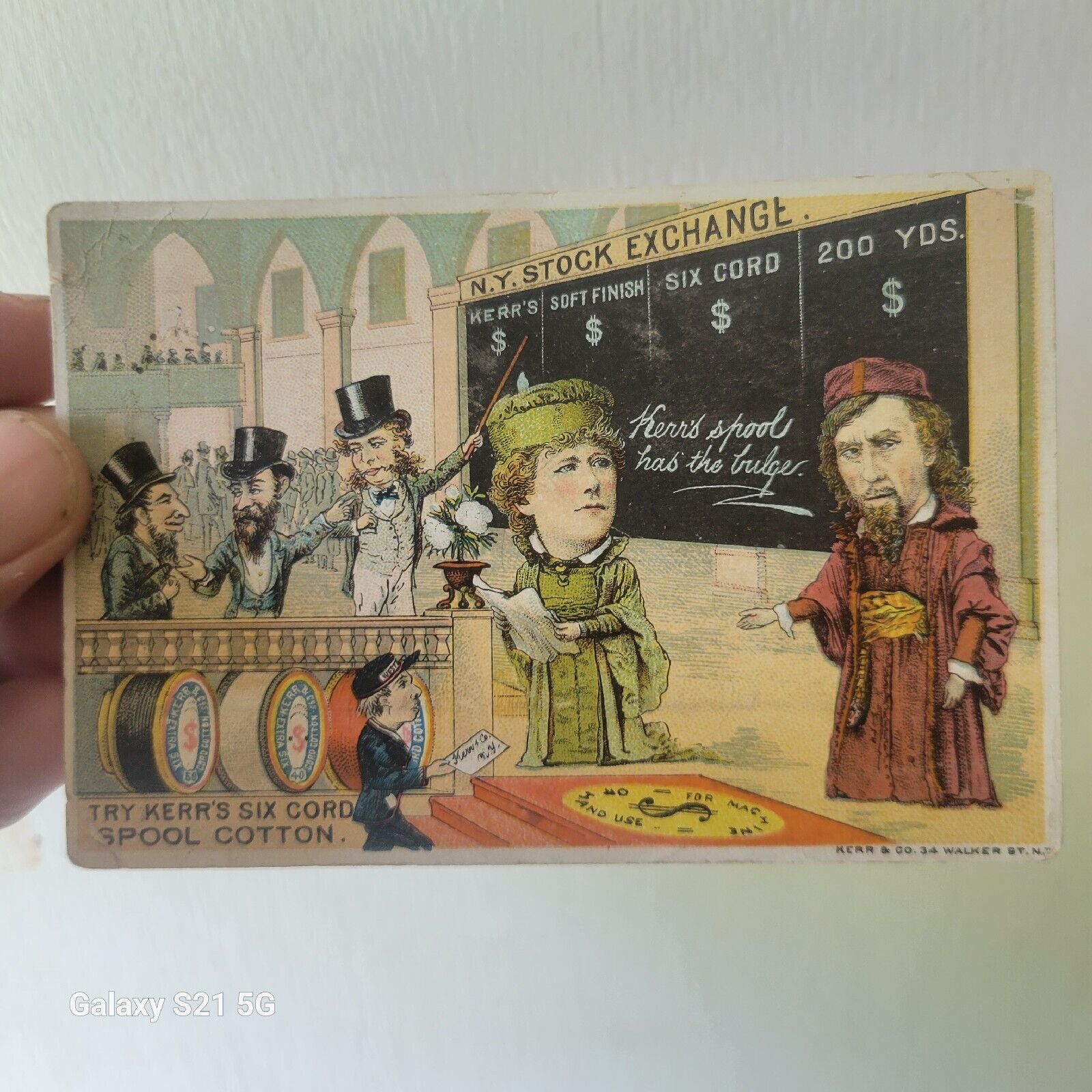 Antique Vintage Advertising Postcard NEW YORK STOCK EXCHANGE Kerr's Spool Cotton