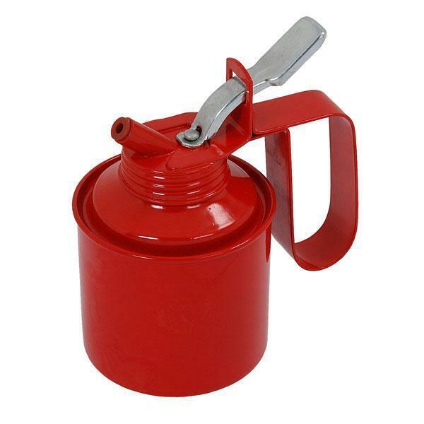 1 PINT OIL CAN GARAGE THUMB PUMP LEVER ACTION METAL STEEL WITH FLEXIBLE SPOUT