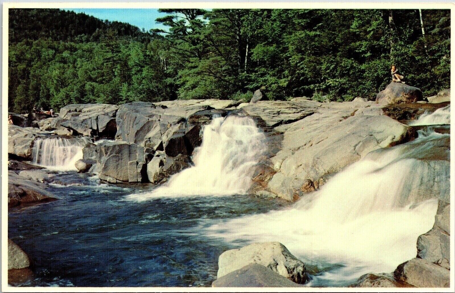 Lower Falls Kancamagus Hwy White Mountains New Hampshire NH Postcard UNP VTG