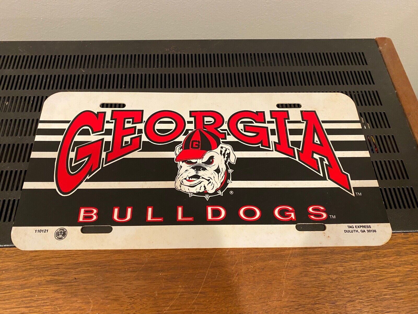 Vintage University of Georgia Bulldogs Booster License Plate Plastic UGA