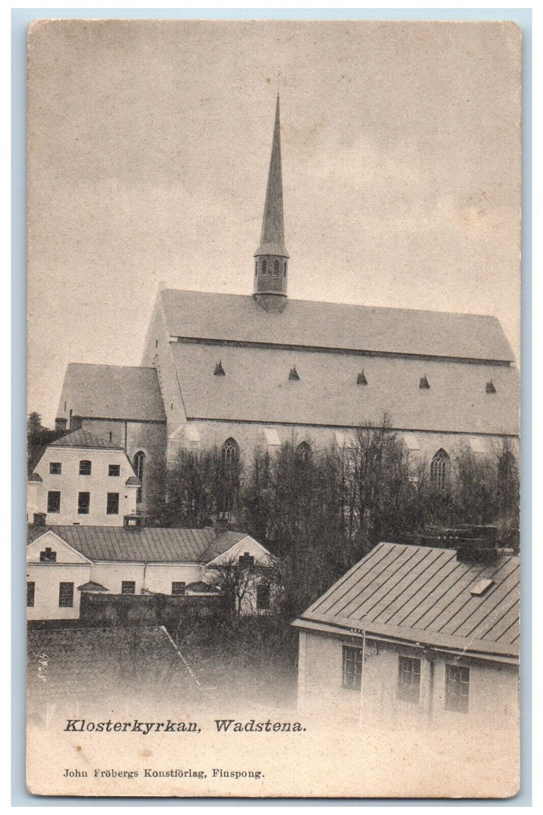 Vadstena Ostergotland Sweden Postcard Vadstena Monastery Church c1905 Antique
