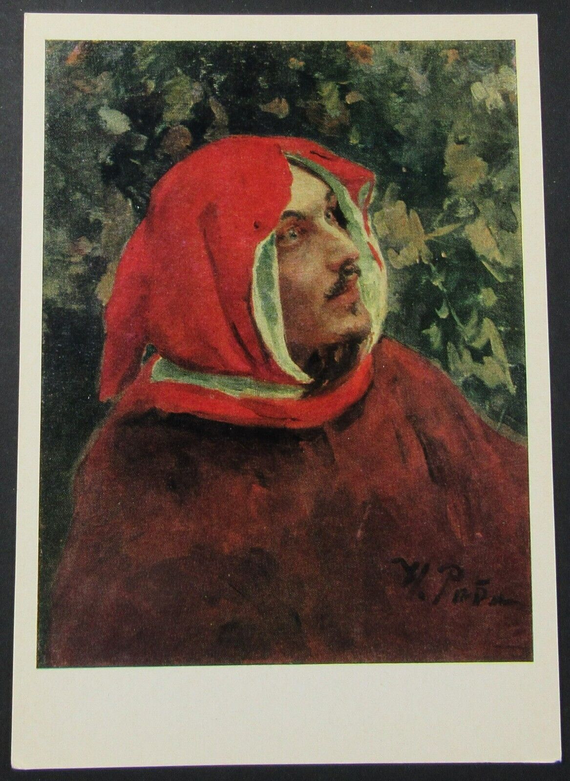 Portrait Dante Alighieri Vintage Art Postcard Unposted