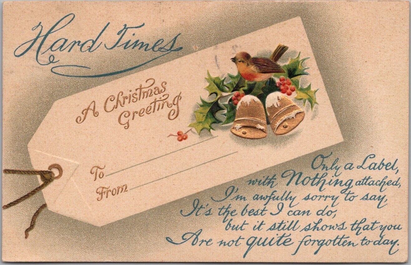 Vintage 1911 CHRISTMAS Embossed Postcard 