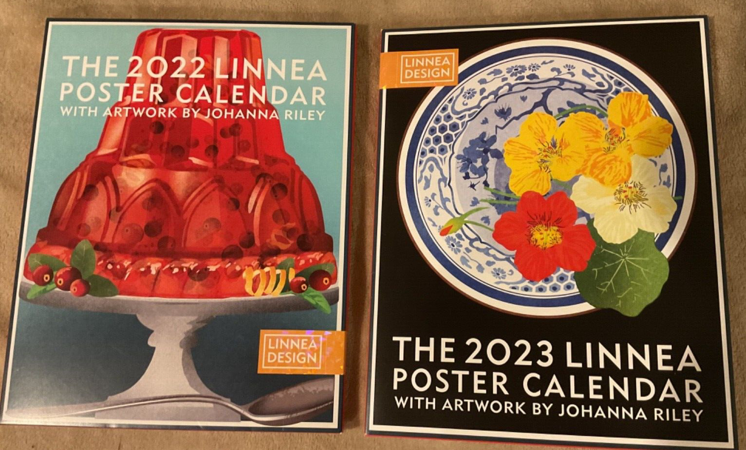 Lot of 2 Complete Linnea Poster Calendars 2022 and 2023 - Johanna Kriesel