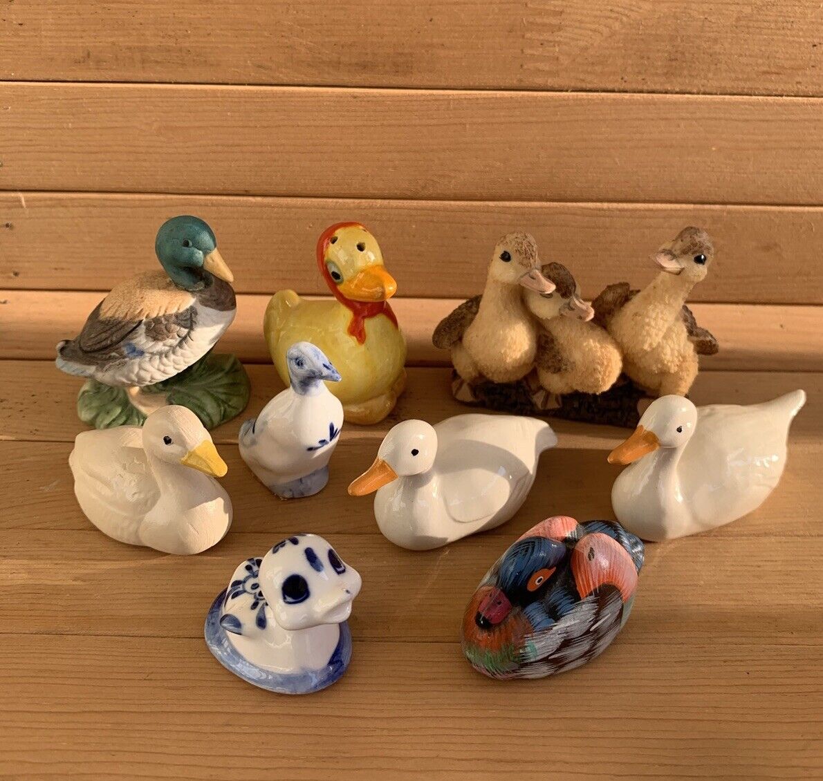 Vintage Lot Of Ducks Figurines Ceramic, Porcelain