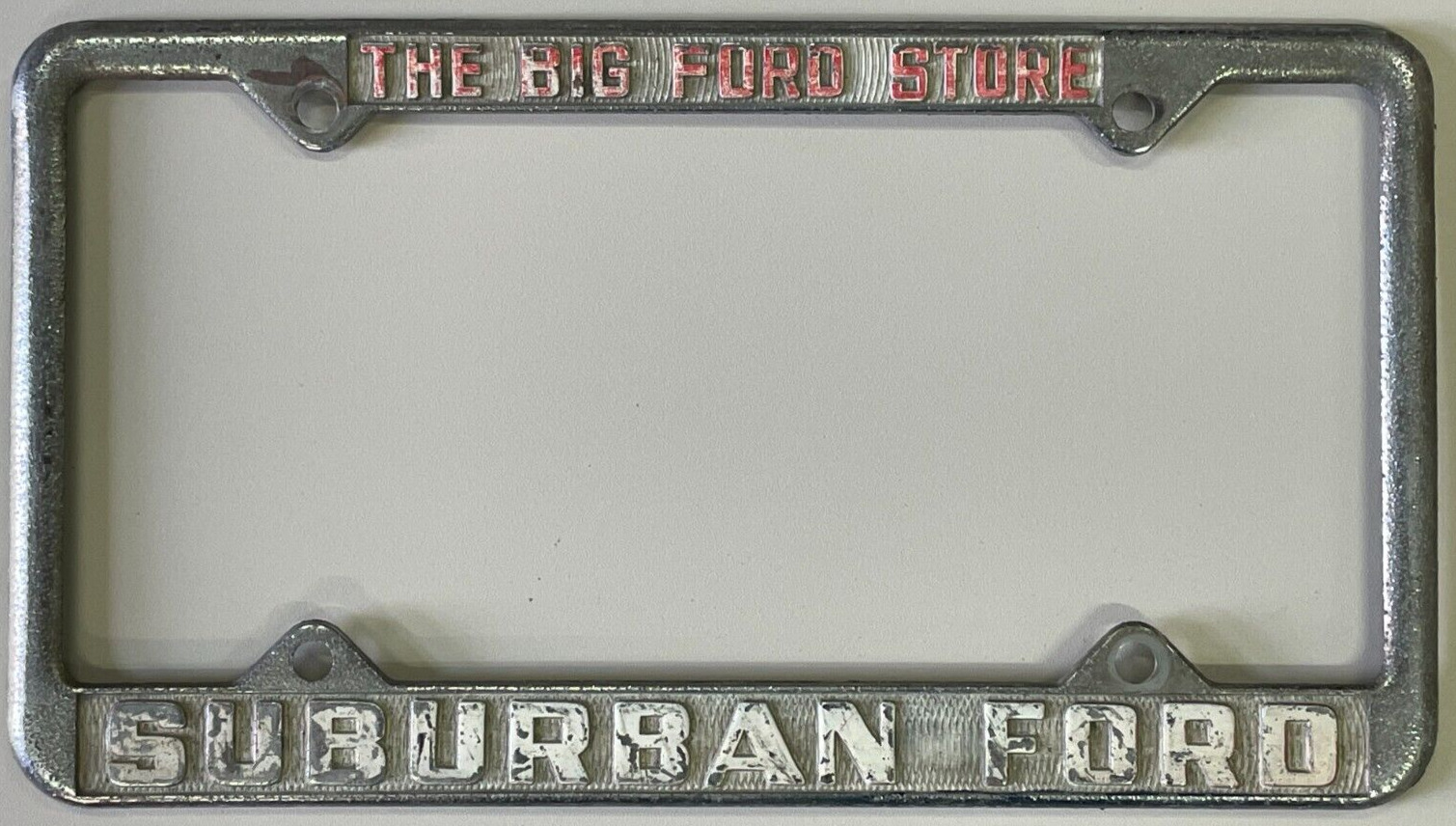 Suburban Ford The Big Ford Store Sacramento CA Vintage Metal License Plate Frame