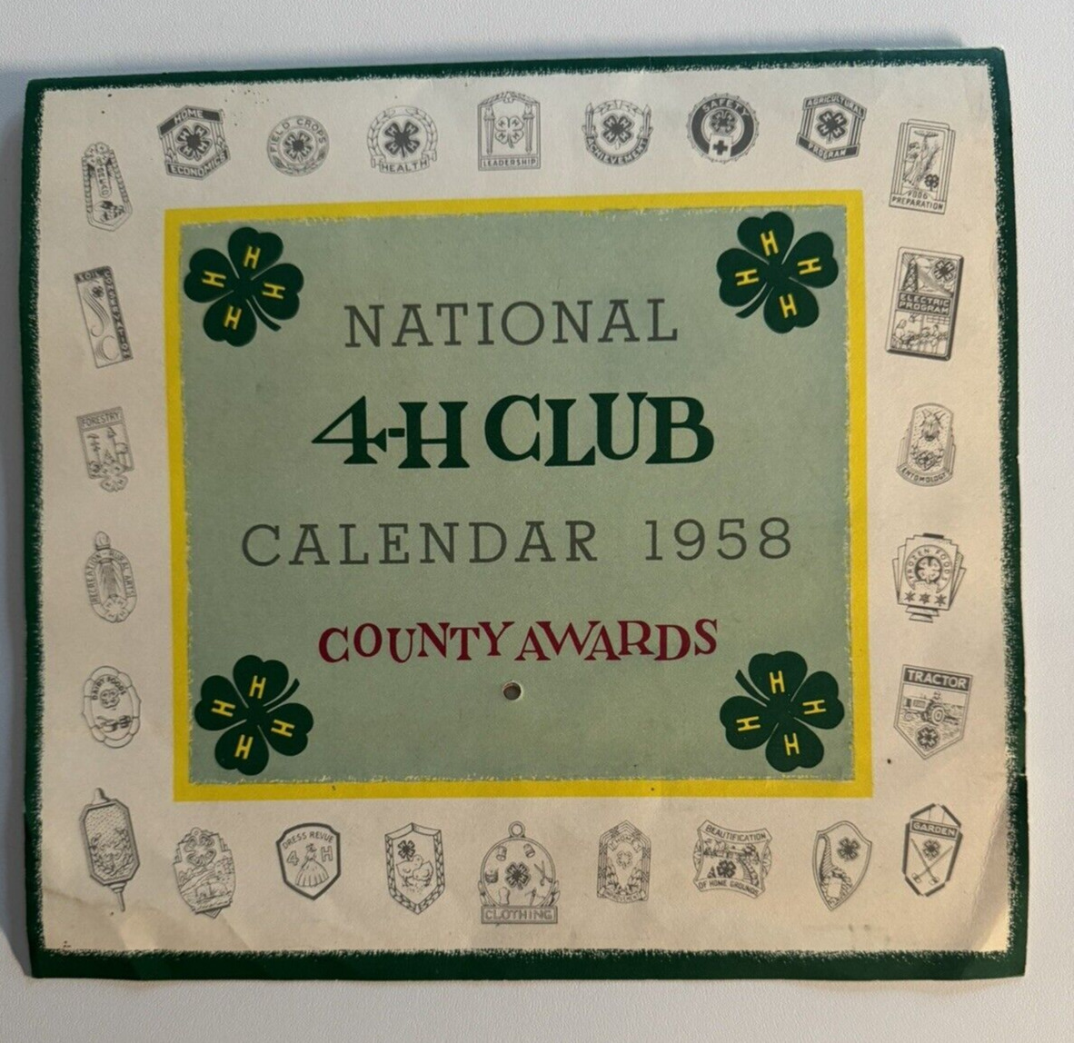 National 4-H Club Calendar 1958 County Awards Proctor Poultney Vt Vermont