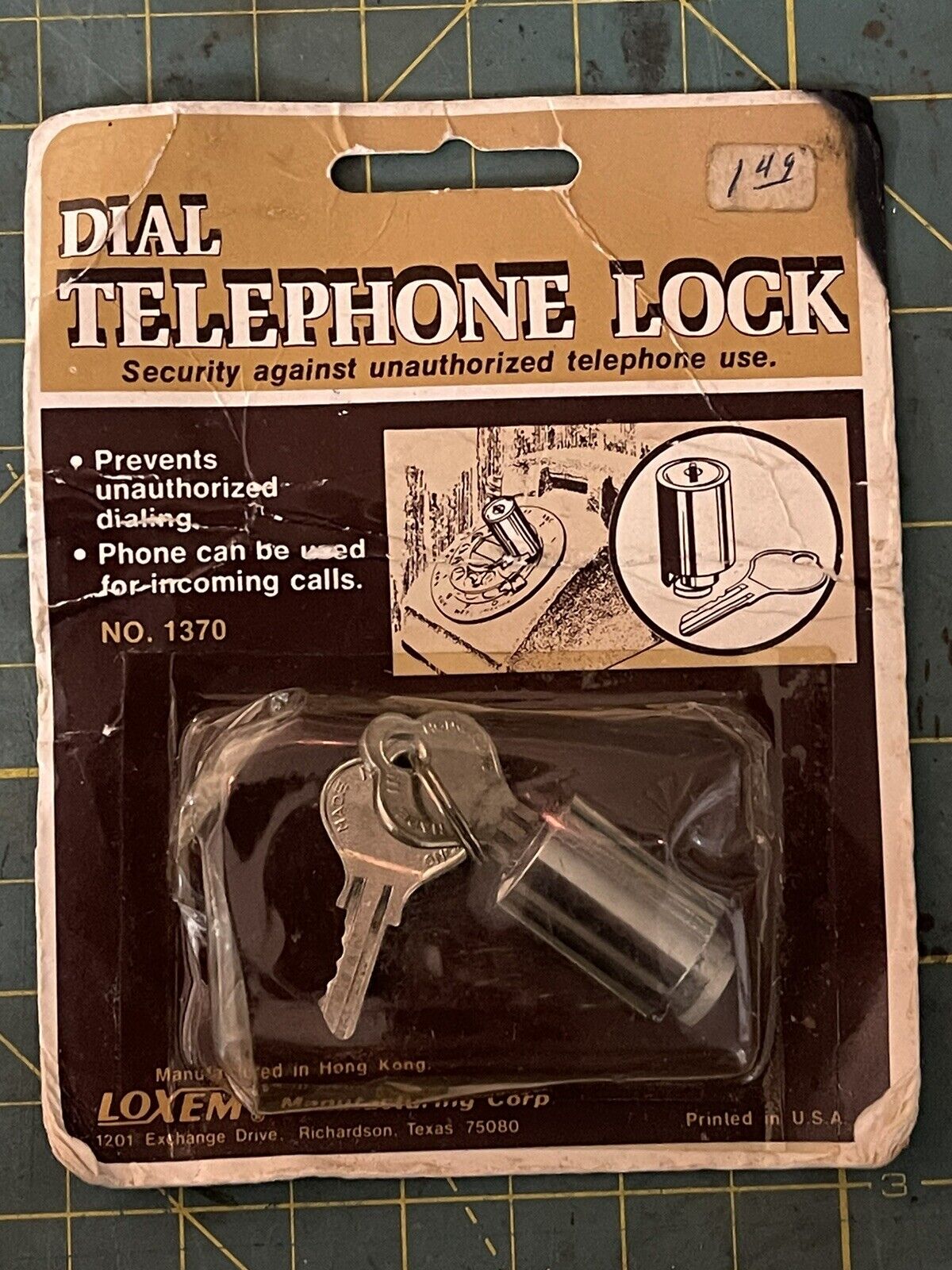 NOS Vintage Loxem No. 1370 Rotary Telephone Dial Lock and Keys