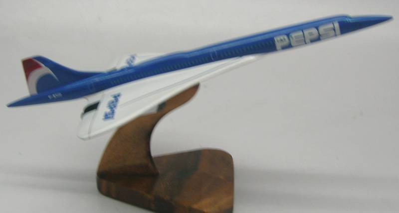 Concorde Pepsi SST Airplane Wood Model Replica Small 