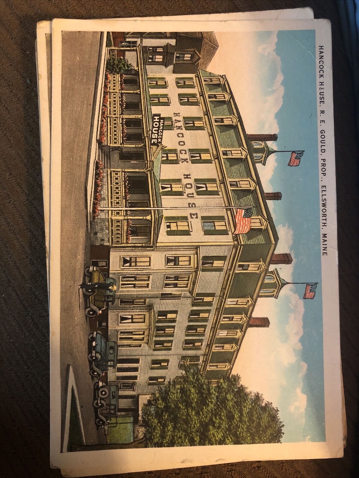 c1917 Hancock House. R.E. Gould Prop. Ellsworth, Maine Antique Vintage Postcard