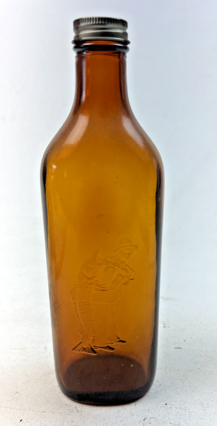 Vintage Scott\'s Emulsion Cod Liver Oil Amber Glass Bottle - 9\