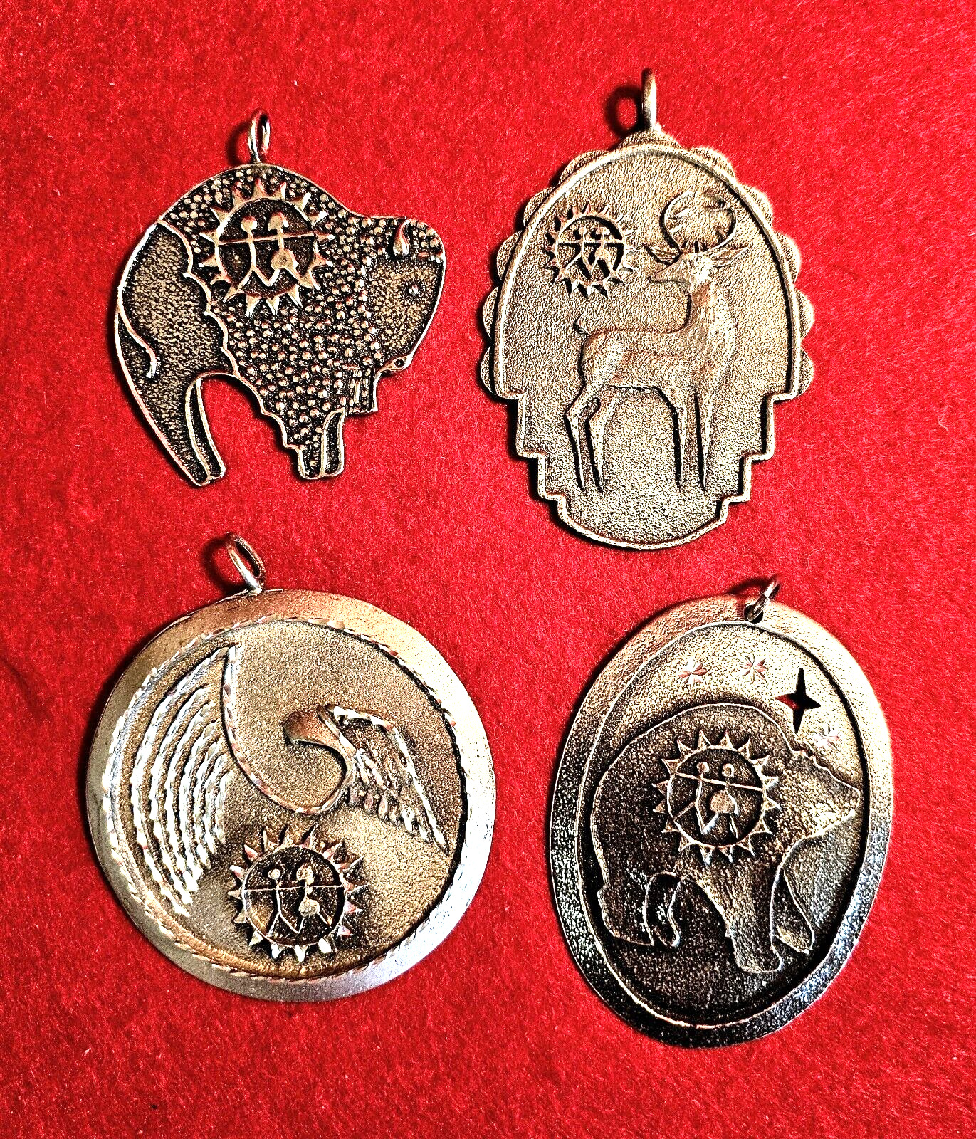 Four Youth Native American Medallions