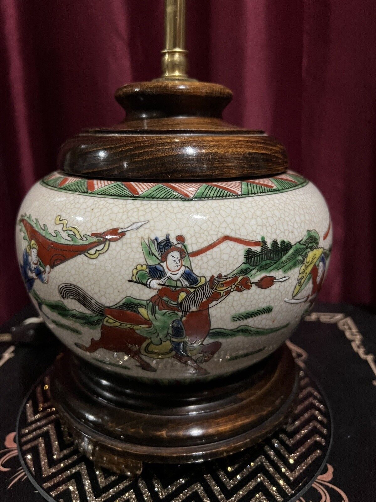 Antique Asian Porcelain Table Lamp