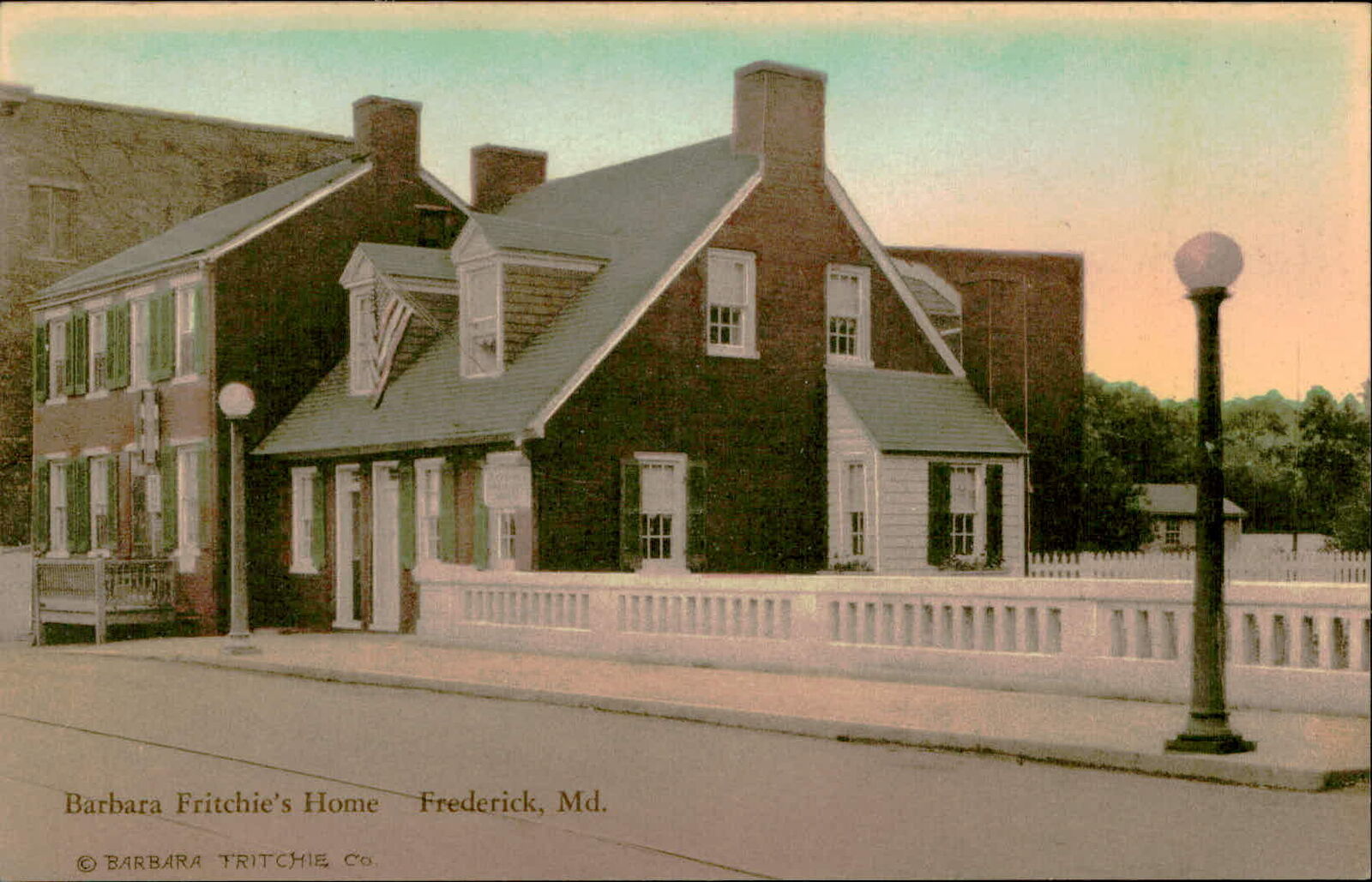 Postcard: DB Barbara Fritchie\'s Home Frederick, Md. BARBARA TRITCHIE Co