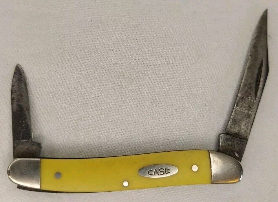 Case XX USA 03244 1977 Yellow 2 Blade Stockman Knife 3-3/8\