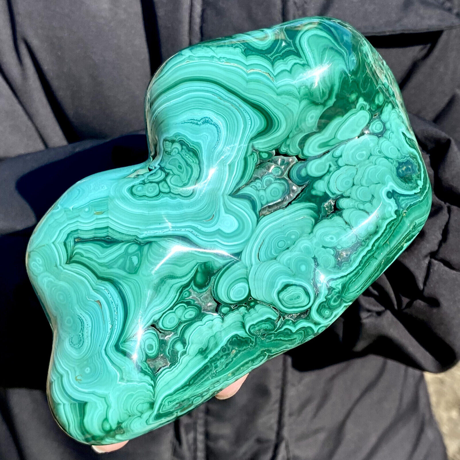 3LB Natural glossy Malachite transparent cluster rough mineral sample