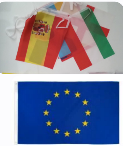 2 ITEMS: 1 EUROPEAN UNION FLAG (3X5 FT) + 1  EURO-2021 FLAGS ON A STRING $25
