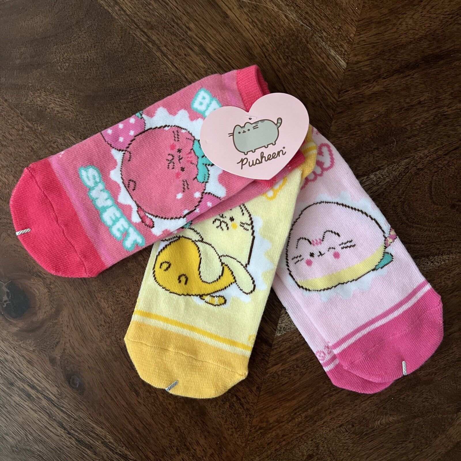 Pusheen Fruits Socks 3 Pack Exclusive Spring 2024 Banana Peach and Berry Shortie