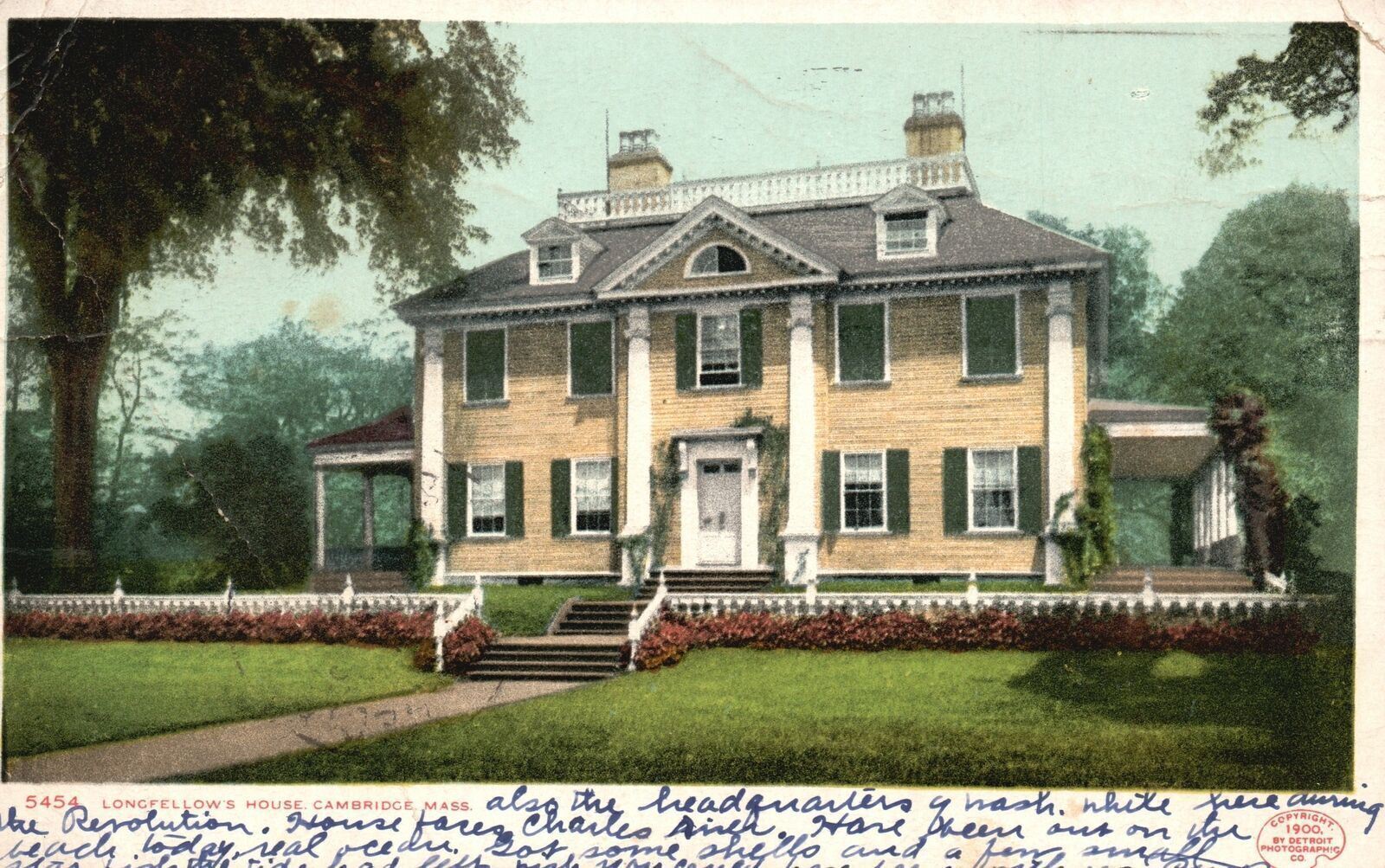 Vintage Postcard 1906 View of Longfellow\'s House Cambridge Massachusetts MA