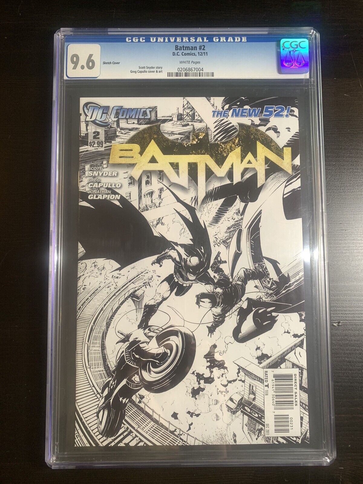 Batman #2 CGC 9.6 DC 2011 Sketch Cover Court of Owls | Combined Shipping Avail