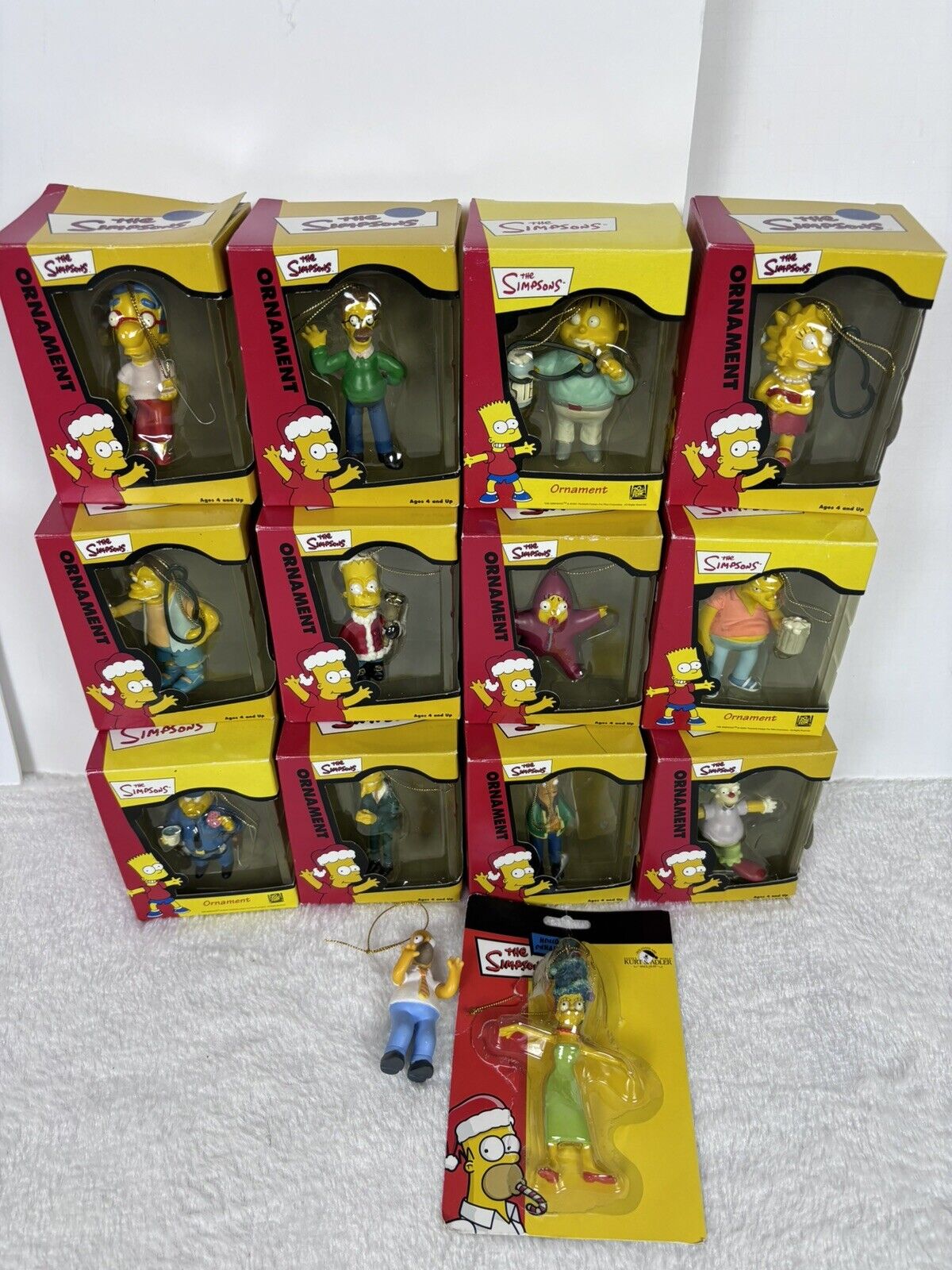 The Simpsons Christmas Ornaments  2002 Collection Lot of 14 Most Boxed Bart