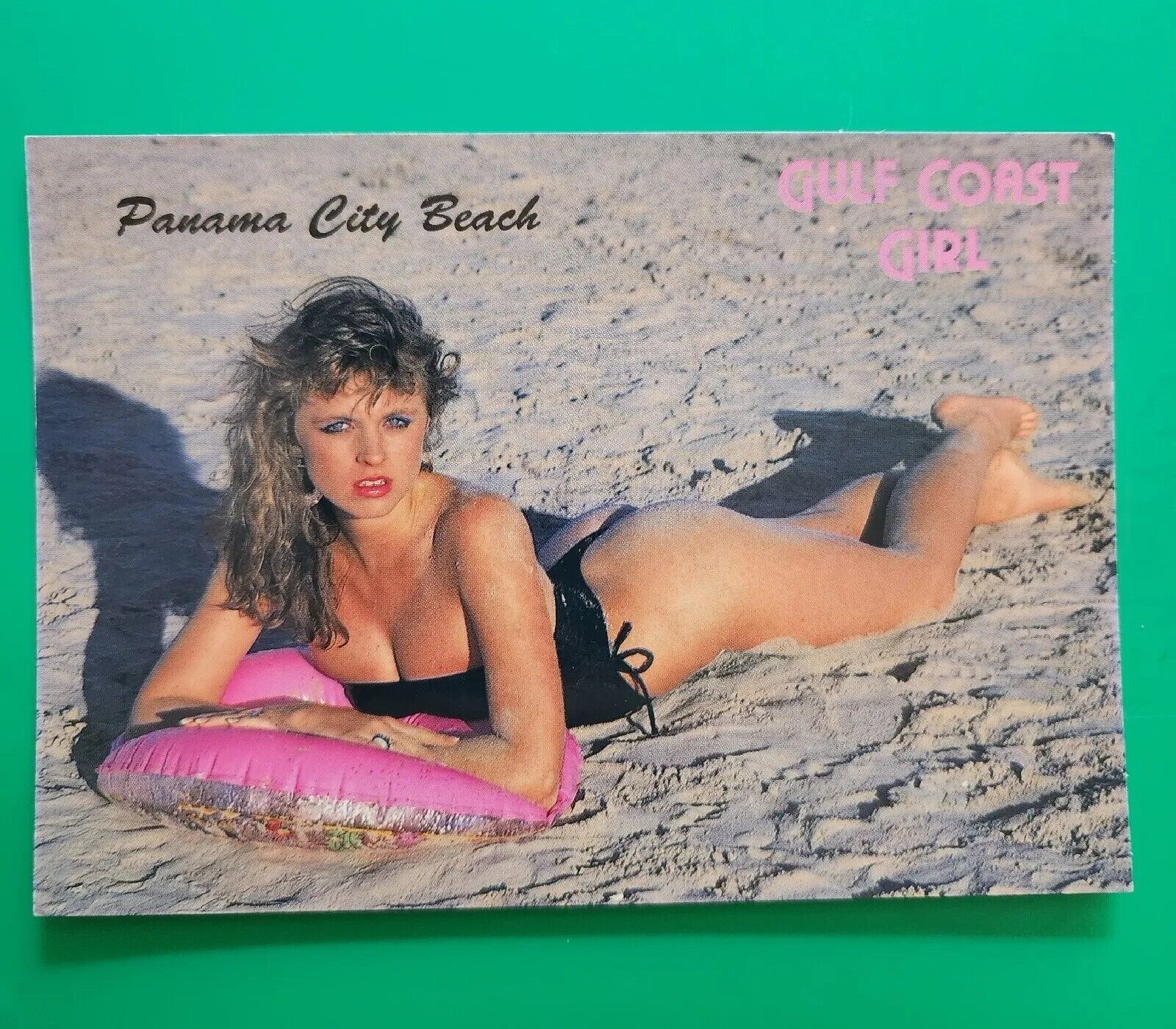 Vintage Florida Woman Postcard Panama City Beach Risque Ujena Swimwear Model  