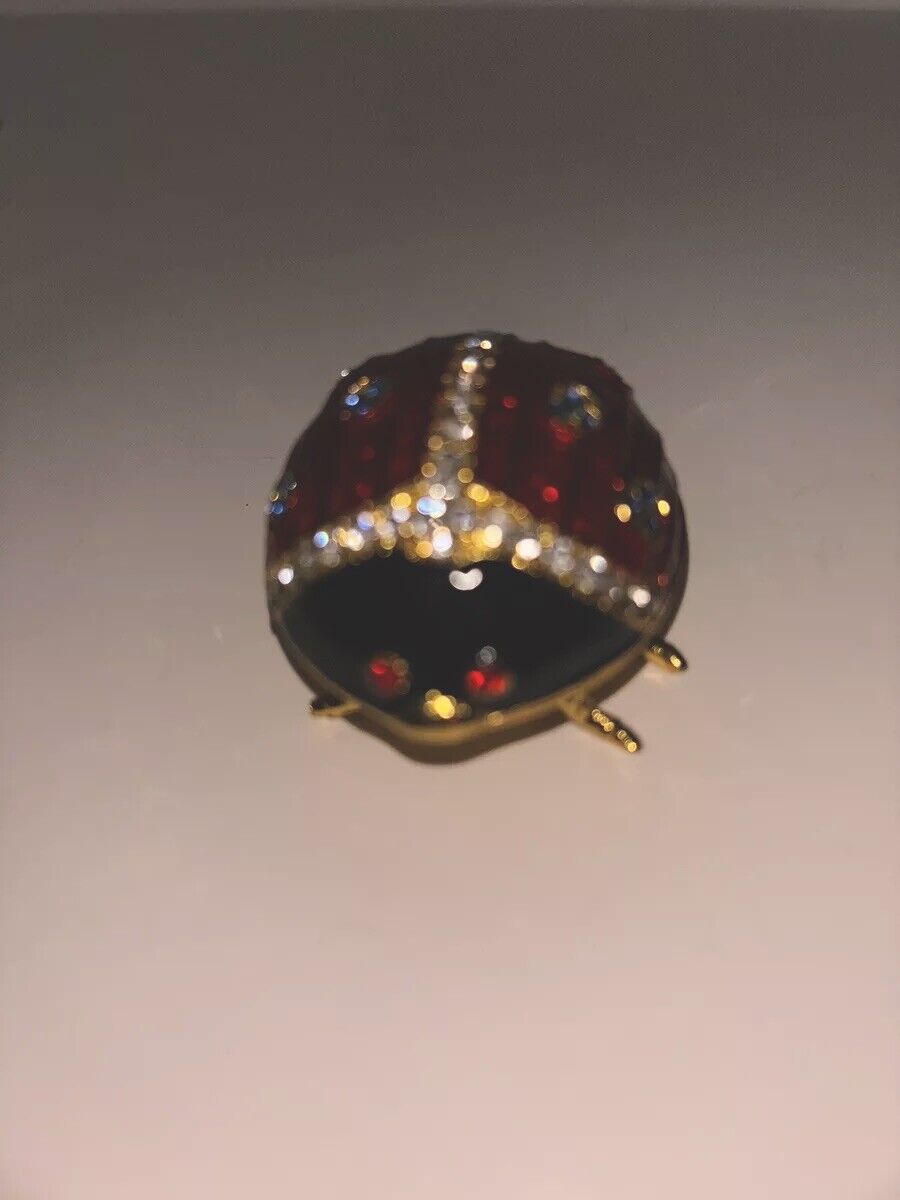 Jere Luxury Giftware, Bejeweled Ladybug Trinket Box with Matching Pendant