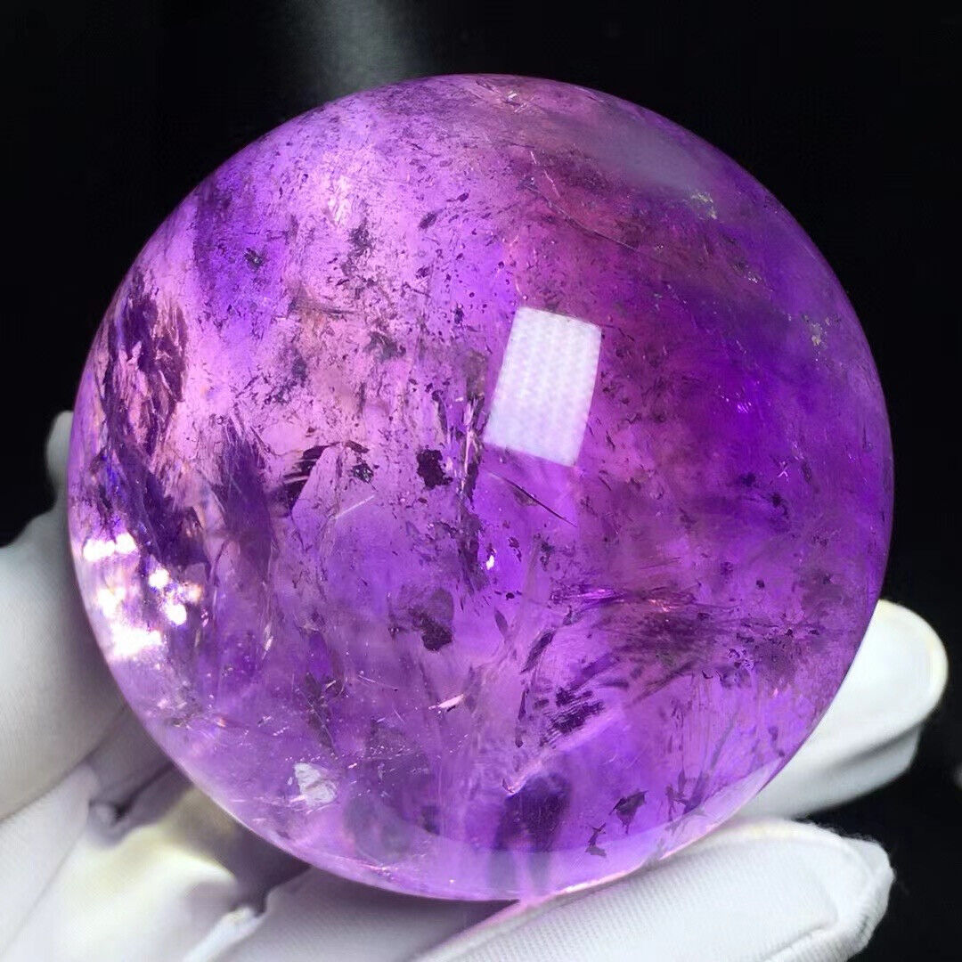 335g Natural Amethyst Quartz Sphere Crystal Energy Ball Reiki Healing Decor