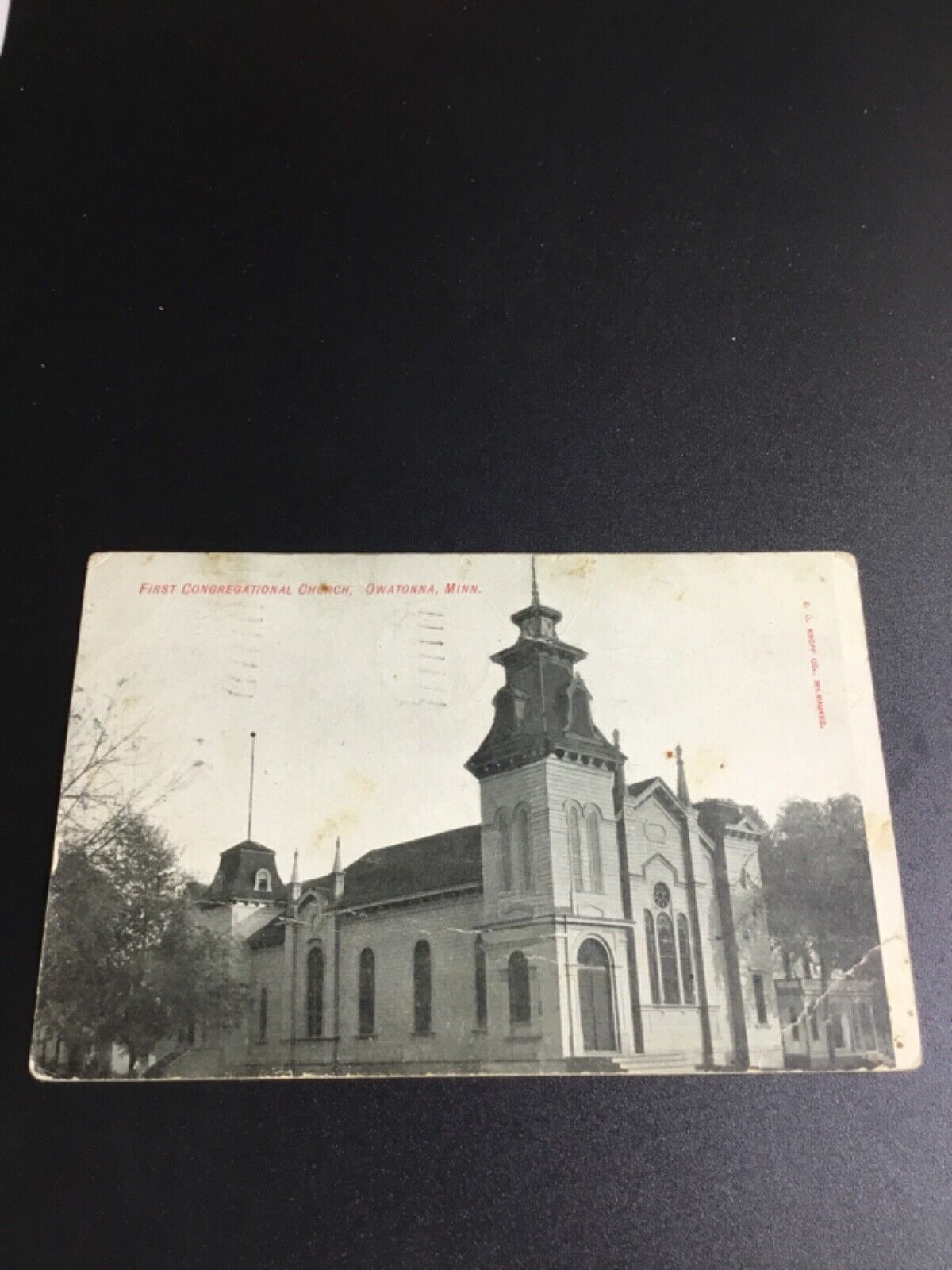 1909 Owatonna, MN Postcard - First Congregational Church 485