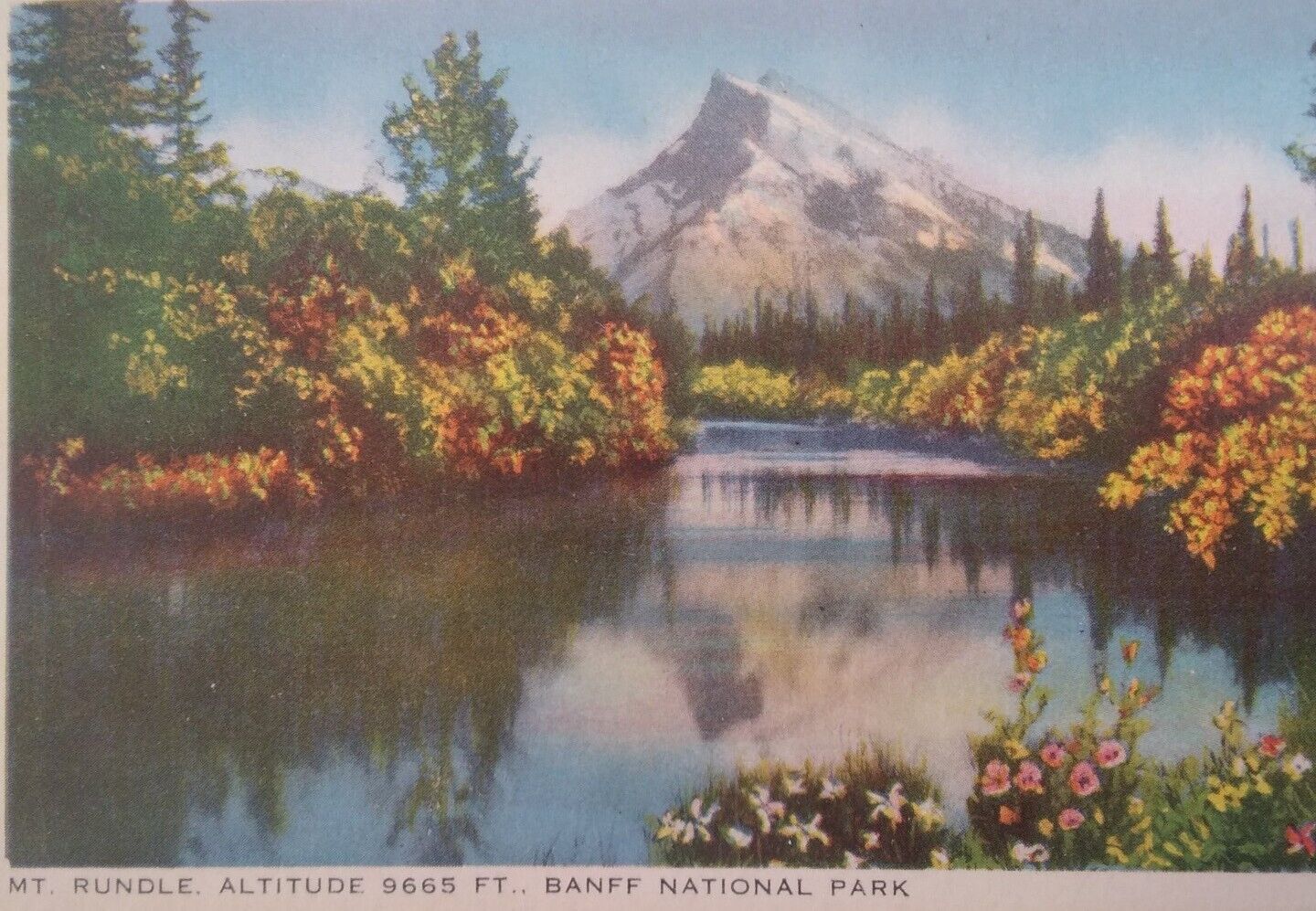 Banff Canada Postcard Early 1900s Rare Mt. Rundle Lake 