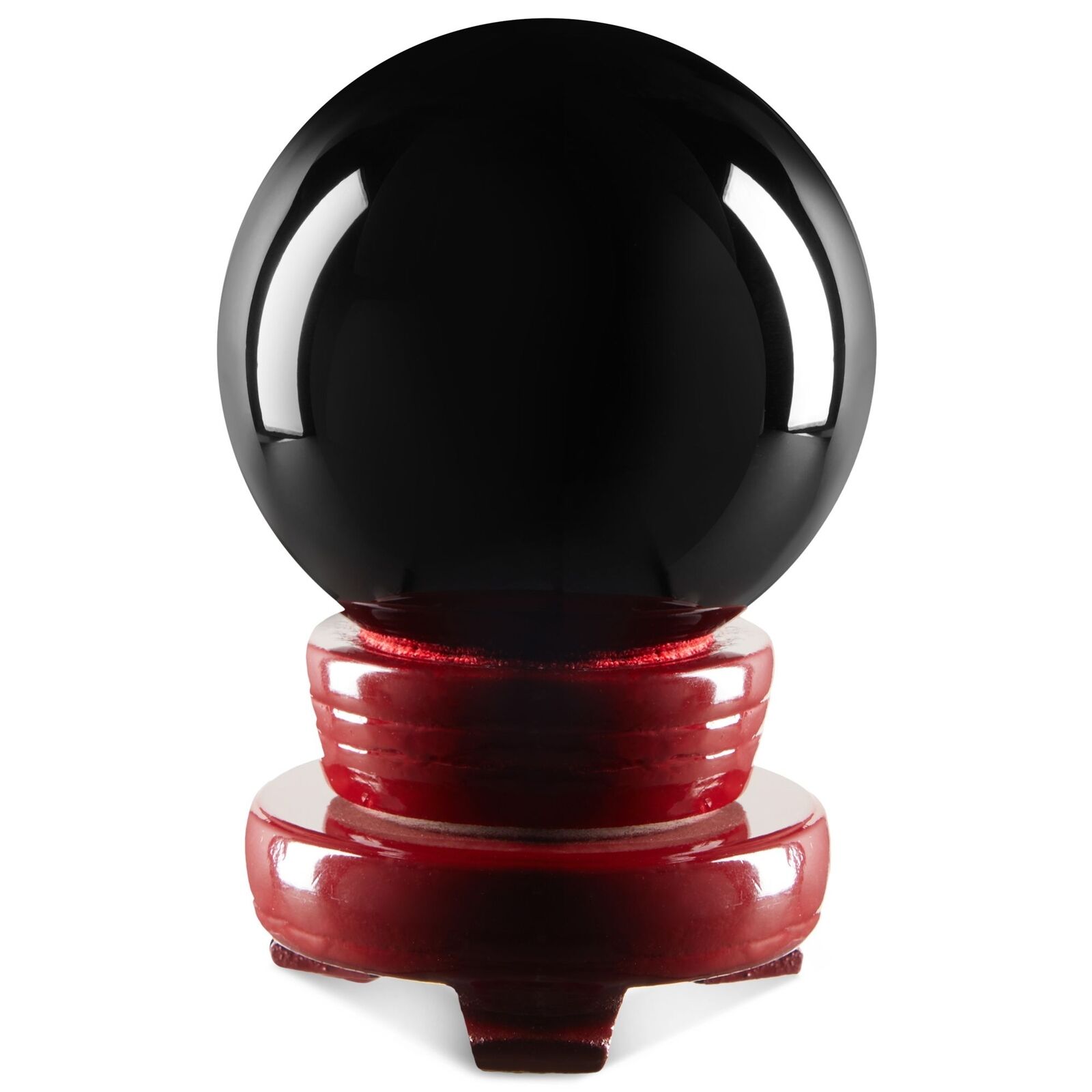 Black Obsidian Crystal Ball Sphere with Stand for Meditation Healing 4.7\