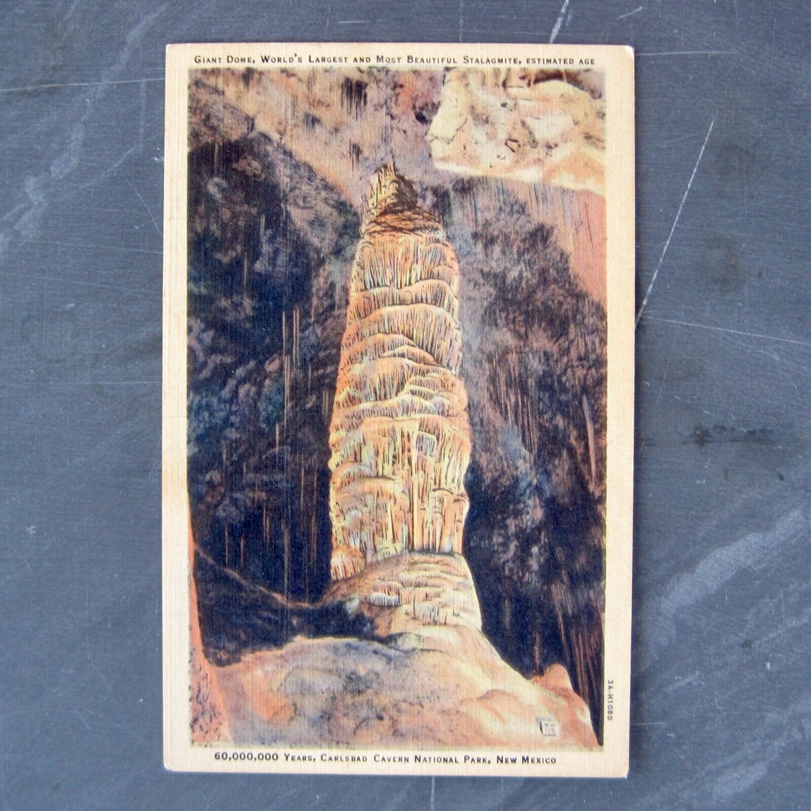 Giant Dome, Carlsbad Cavern National Park, NM - Vintage Linen Postcard, Unposted