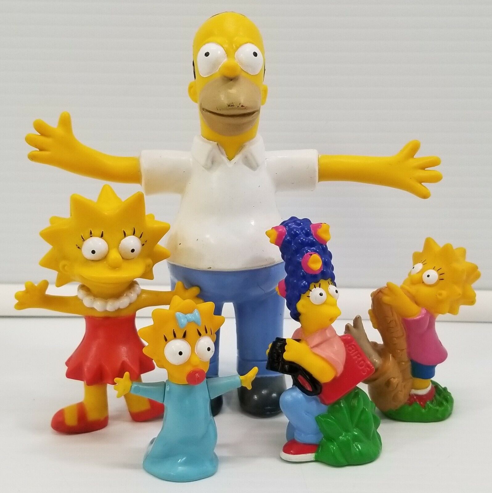 N) Lot of 5 The Simpsons Toy Figures Jesco Burger King Homer Marge Lisa Maggie