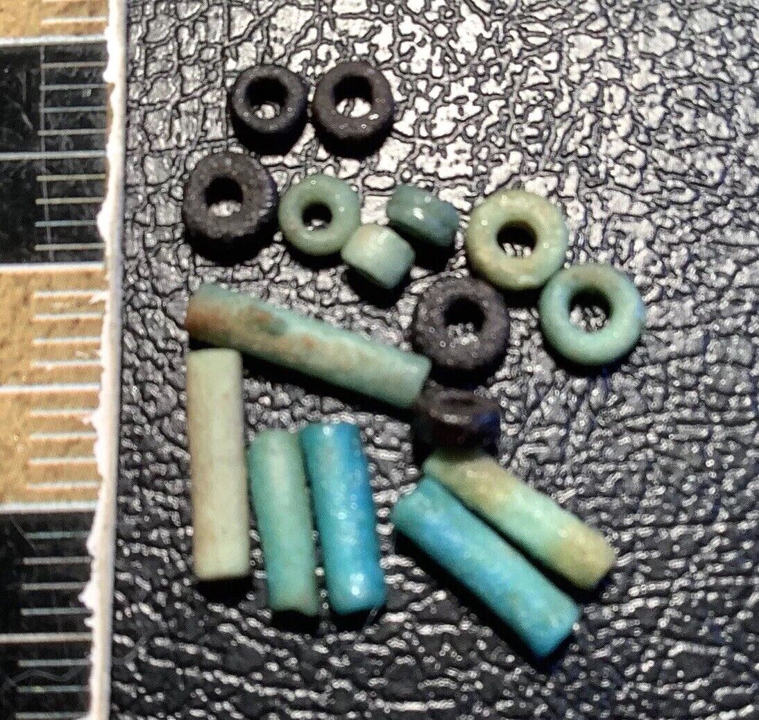 BEAD LOT  - FAIENCE , Ancient Egypt  = 22TH TO 25TH DYNASTY 1075-600BC