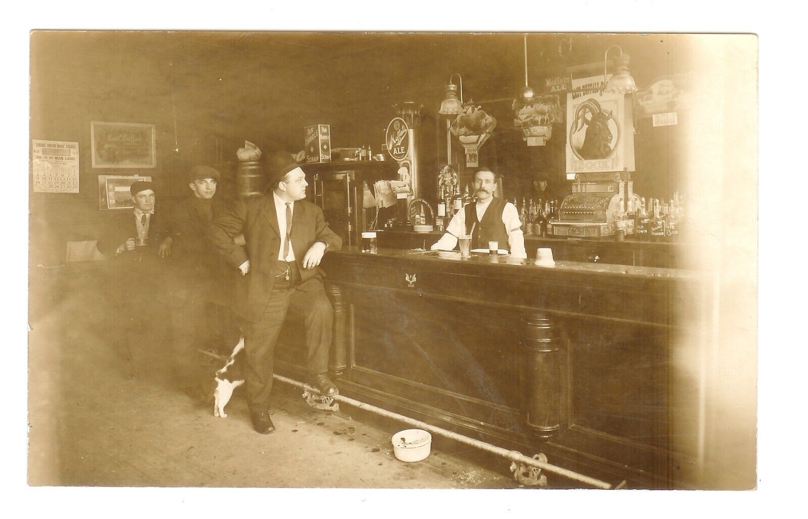 RPPC PC-Belly Up To The Bar, Boys-CAT A FOOT-HOSTREITER-BUFFALO,NY-1913-PP-2-841