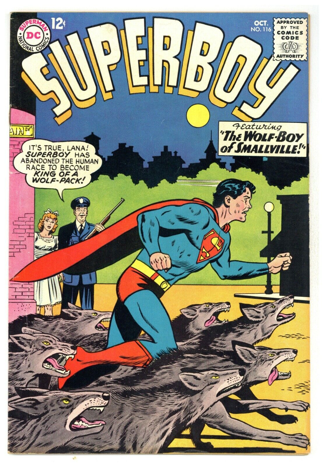 Superboy 116 classic Wolf-Boy cover by Swan Aliens Lana Lang 1964 DC C870